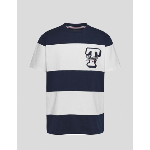 textil Hombre Camisetas manga corta Tommy Jeans CAMISETA  LETTERMAN TEE C1G NAVY/WHITE Multicolor