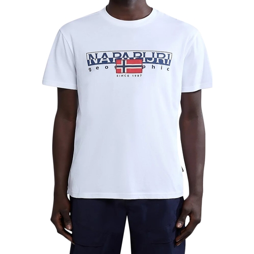 textil Hombre Camisetas manga corta Napapijri 234922 Blanco