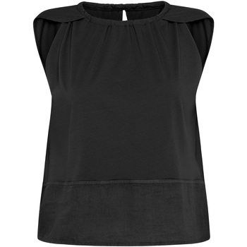 textil Mujer Camisetas sin mangas Deha Combinde Linen Top Negro