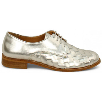 Zapatos Mujer Mocasín Luis Gonzalo zapato masculino trenzado manual piel metalizada Plata