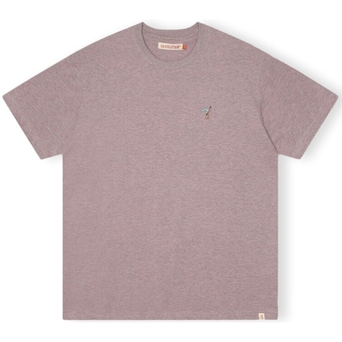 textil Hombre Tops y Camisetas Revolution T-Shirt Loose 1366 GIR - Purple Melange Violeta