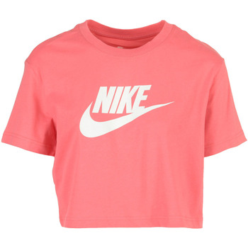 textil Mujer Camisetas manga corta Nike W Nsw Tee Essential Crp Icn Ftr Rosa