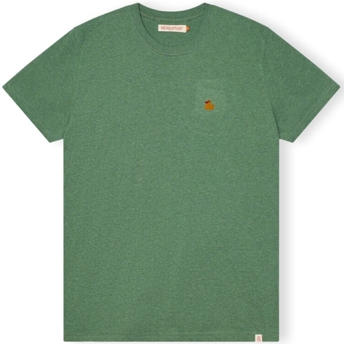 textil Hombre Tops y Camisetas Revolution T-Shirt Regular 1368 DUC - Dustgreen Melange Verde