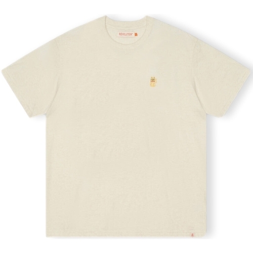 textil Hombre Tops y Camisetas Revolution T-Shirt Loose 1366 LUC - Offwhite/Mel Blanco