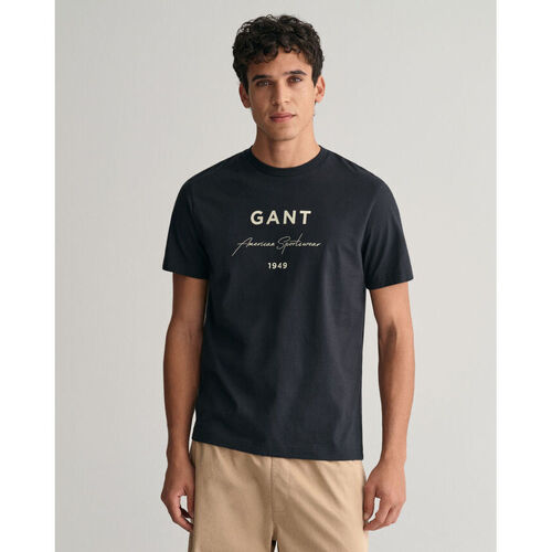 textil Hombre Tops y Camisetas Gant Camiseta con estampado  Script Graphic Negro