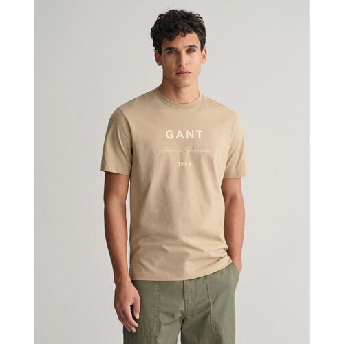 textil Hombre Tops y Camisetas Gant Camiseta con estampado  Script Graphic Beige