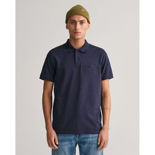 textil Hombre Tops y Camisetas Gant Polo con escudo tonal Azul