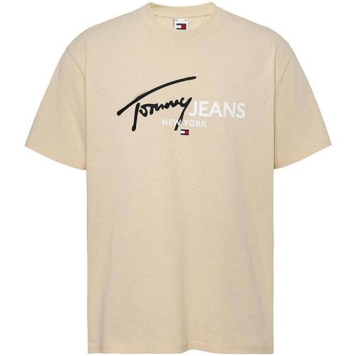 textil Hombre Camisetas manga corta Tommy Jeans DM0DM18572ACG Beige