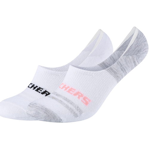 Accesorios Calcetines Skechers 2PPK Mesh Ventilation Footies Socks Blanco