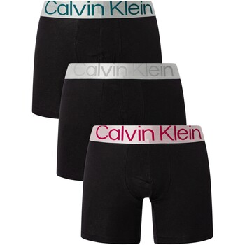 Ropa interior Hombre Calzoncillos Calvin Klein Jeans Paquete De 3 Calzoncillos Bóxer De Acero Reconsidered Negro