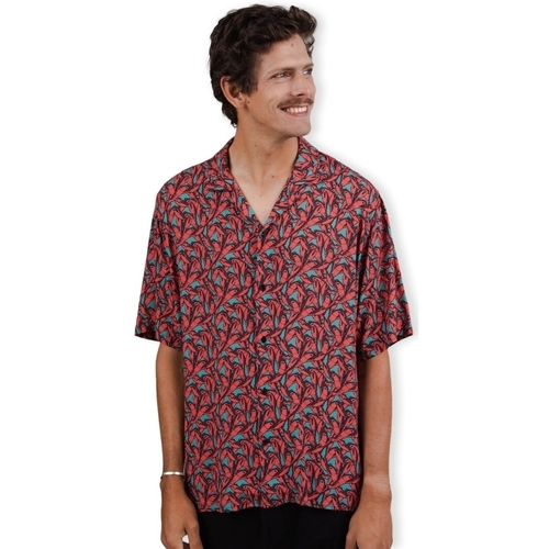 textil Hombre Camisas manga larga Brava Fabrics BRAVA Lobster Aloha Shirt - Red Rojo