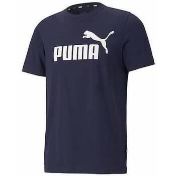 textil Hombre Camisetas manga corta Puma ESS Logo Tee Peacoat  58666606 Azul