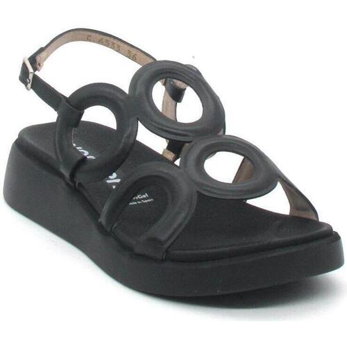 Zapatos Mujer Sandalias Wonders C-6533 Negro