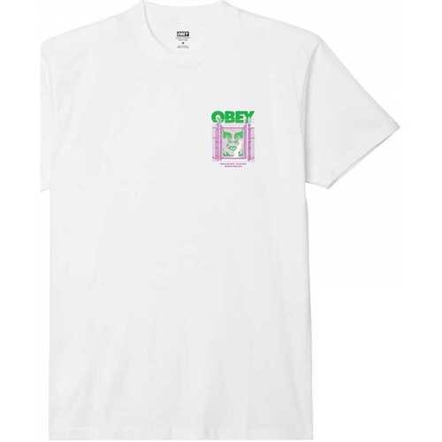 textil Hombre Tops y Camisetas Obey chain link fence icon Blanco