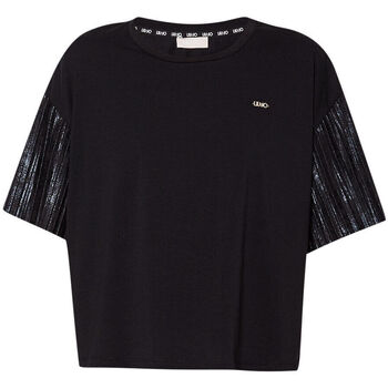 textil Mujer Camisetas manga corta Liu Jo Camiseta de algodón elástico Negro