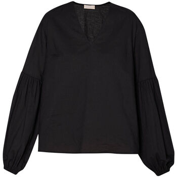 textil Mujer Tops / Blusas Liu Jo Blusa negra de muselina de algodón Negro