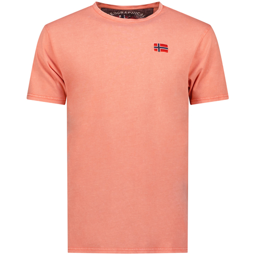 textil Hombre Camisetas manga corta Geographical Norway SY1363HGN-Coral Rojo