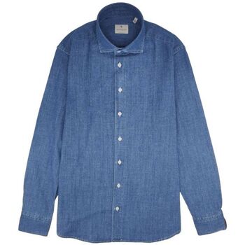 textil Hombre Camisas manga larga Bastoncino Camisa Simo Jeans Hombre Classic Denim Azul