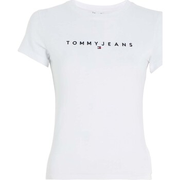 textil Mujer Camisetas manga corta Tommy Jeans Tjw Slim Linear Tee Blanco