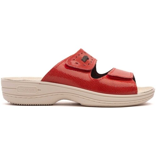 Zapatos Mujer sector sanitario  Bio Up Sandalias-Zuecos Anatómicos de piel roja by Rojo