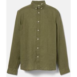 textil Hombre Camisas manga larga Timberland TB0A2DC3EG51 - LINEN SHIRT-SPHAGNUM Verde