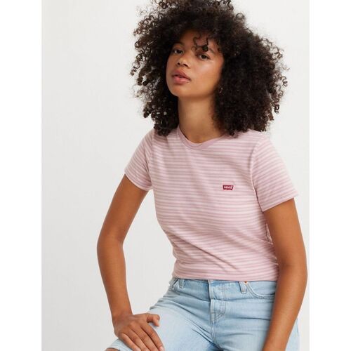 textil Mujer Tops y Camisetas Levi's 39185 0287 -PERFECT TEE-TEA STRIPE KEEPSAKE LILAC Rosa
