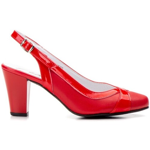 Zapatos Mujer Zapatos de tacón Cbp - Conbuenpie Salones destalonados de piel rojos  by CBP Rojo