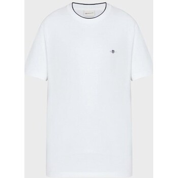textil Hombre Tops y Camisetas Gant Camiseta Regular Fit Piqué Blanco