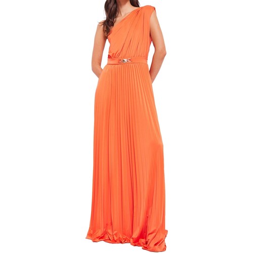 textil Mujer Vestidos Gaudi Abito Monospalla Plissettato In Jersey Naranja