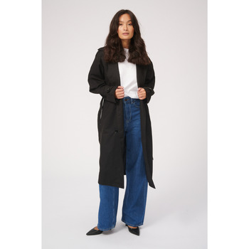 textil Mujer Trench Teeshoppen Linea Negro