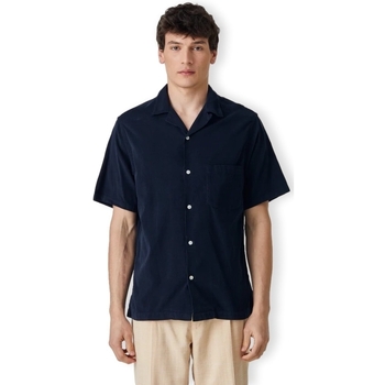 textil Hombre Camisas manga larga Portuguese Flannel Cord Camp Collar Shirt - Navy Azul