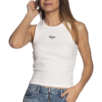 textil Mujer Camisetas sin mangas Tommy Jeans Tjw Slim Script Tank Blanco