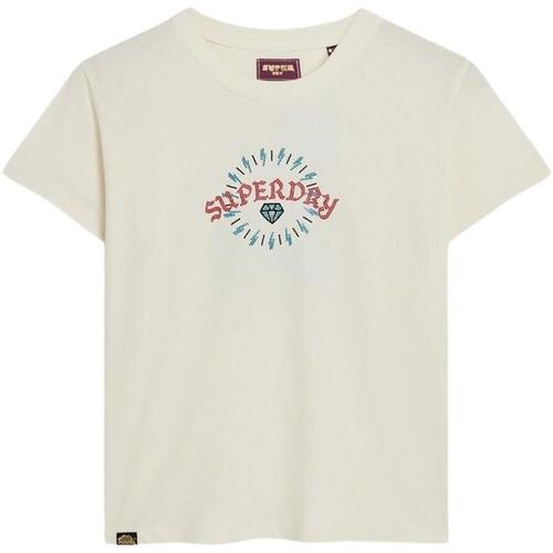 textil Mujer Camisetas manga corta Superdry W1011332A-34C Blanco