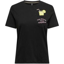 textil Mujer Tops y Camisetas Only 15320586-Black Drink Negro
