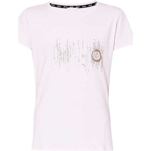 textil Mujer Tops y Camisetas Liu Jo Camiseta con logotipo y strass Rosa
