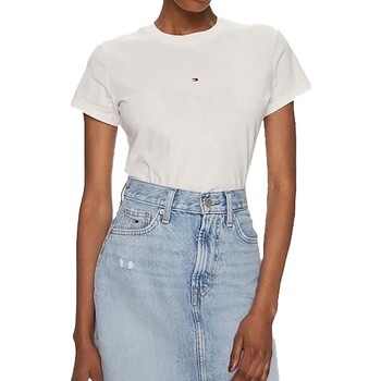 textil Mujer Tops y Camisetas Tommy Jeans Tjw Slim Tonal Linea Blanco