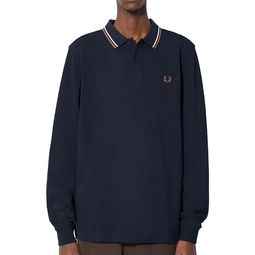 textil Hombre Tops y Camisetas Fred Perry Fp Ls Twin Tipped Shirt Azul