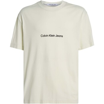 textil Hombre Camisetas manga corta Ck Jeans Square Frequency Log Blanco