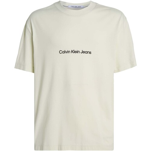 textil Hombre Camisetas manga corta Ck Jeans Square Frequency Log Blanco