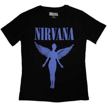 textil Mujer Camisetas manga larga Nirvana Angelic Mono Negro