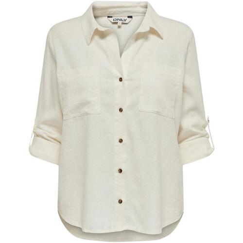 textil Tops y Camisetas Only 15311011-Cloud Dance Blanco