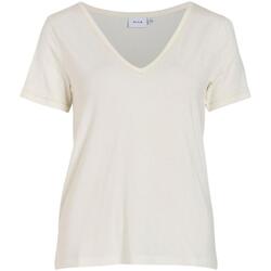 textil Mujer Tops y Camisetas Vila 14090873-Egret GOLD Blanco