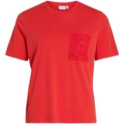 textil Mujer Tops y Camisetas Vila 14093300-Poppy Red Rojo
