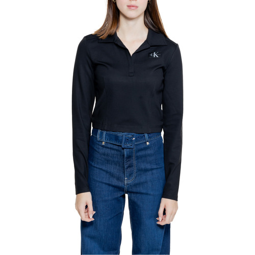 textil Mujer Camisetas manga larga Calvin Klein Jeans COLLAR MILANO J20J222556 Negro