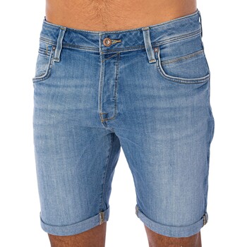 textil Hombre Shorts / Bermudas Jack & Jones Rick 037 Pantalones Cortos Vaqueros Fox Azul