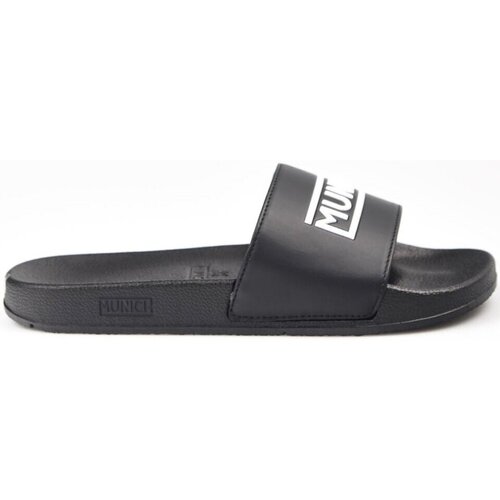 Zapatos Hombre Derbie & Richelieu Munich Chanclas  Flat Slider 3D Logo 8540039 Negro Negro