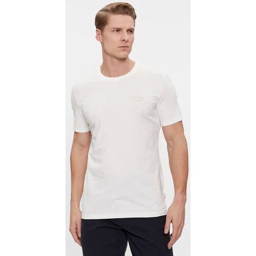 textil Hombre Tops y Camisetas Guess M4RI49 KBL31 TREATED ITALIC-G018 SALT WHITE Blanco