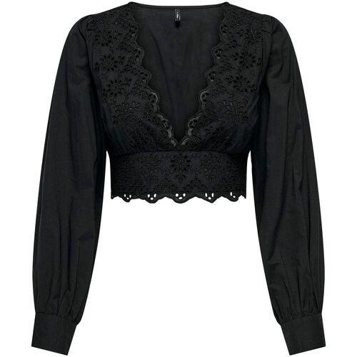 textil Mujer Camisetas sin mangas Only 15313170 LOU-BLACK Negro