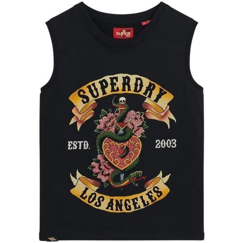 textil Mujer Camisetas sin mangas Superdry W6011781A-02A Negro