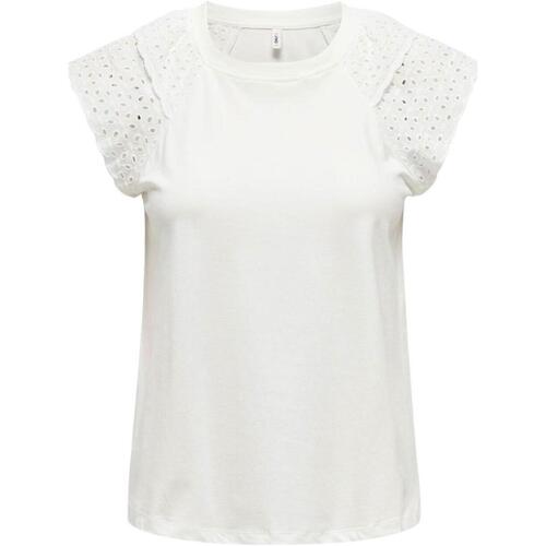 textil Mujer Tops y Camisetas Only 15319632-Cloud Dance Blanco